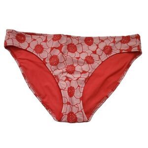 Aerie Women's Size XL Red Pink Floral Print Bikini Bottom